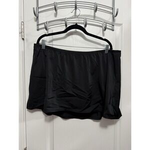 Cacique Swim Skirt Women's 20 Black Attached Briefs Swim Bottom Comfort NWT